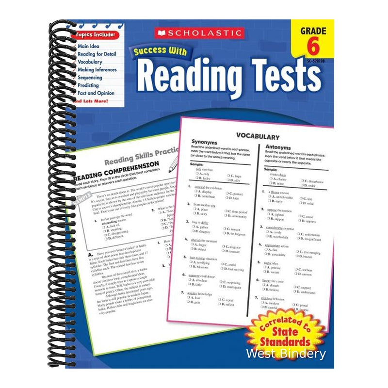 Scholastic Success with Reading Tests: Grade 6
