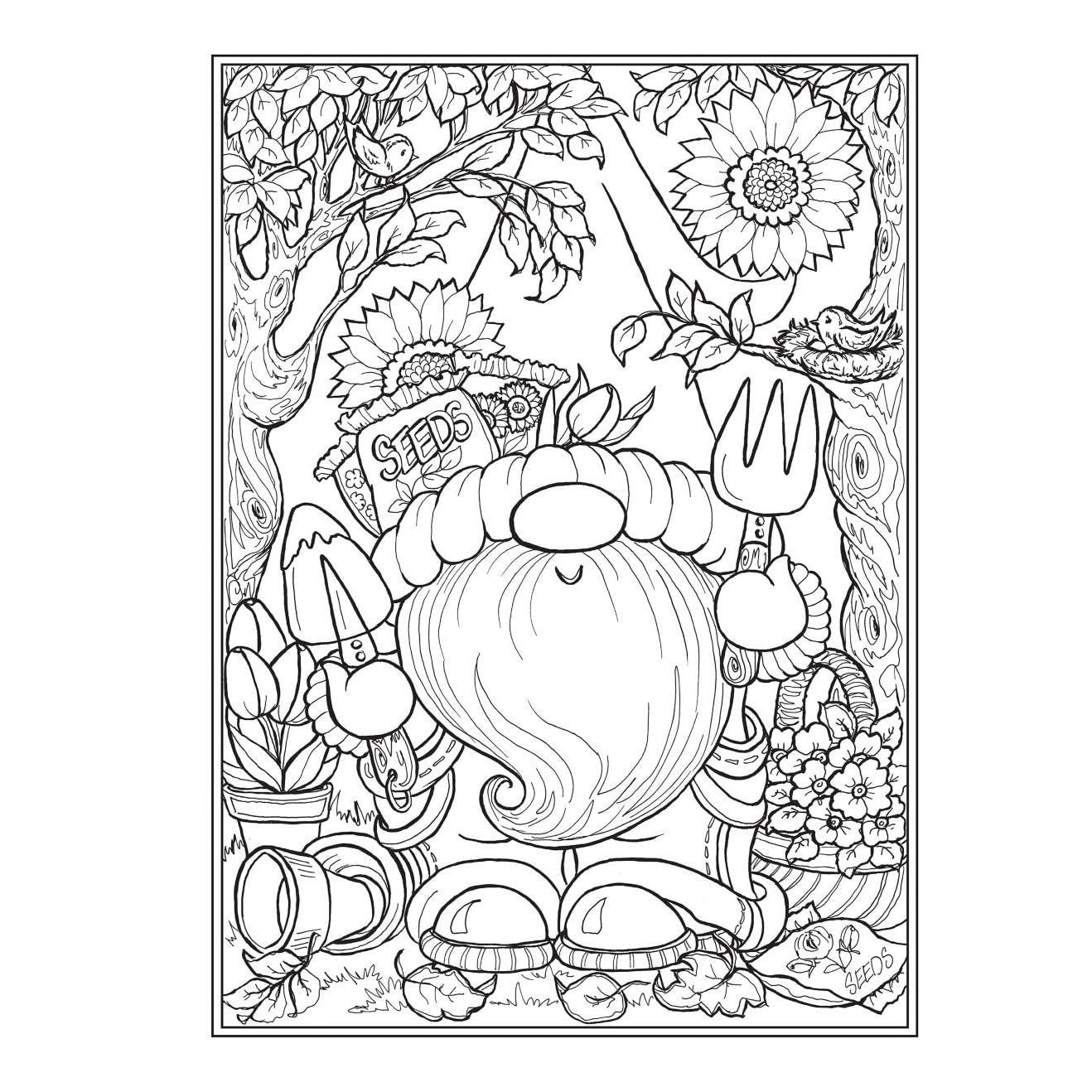Creative Haven Garden Gnomes Coloring Book