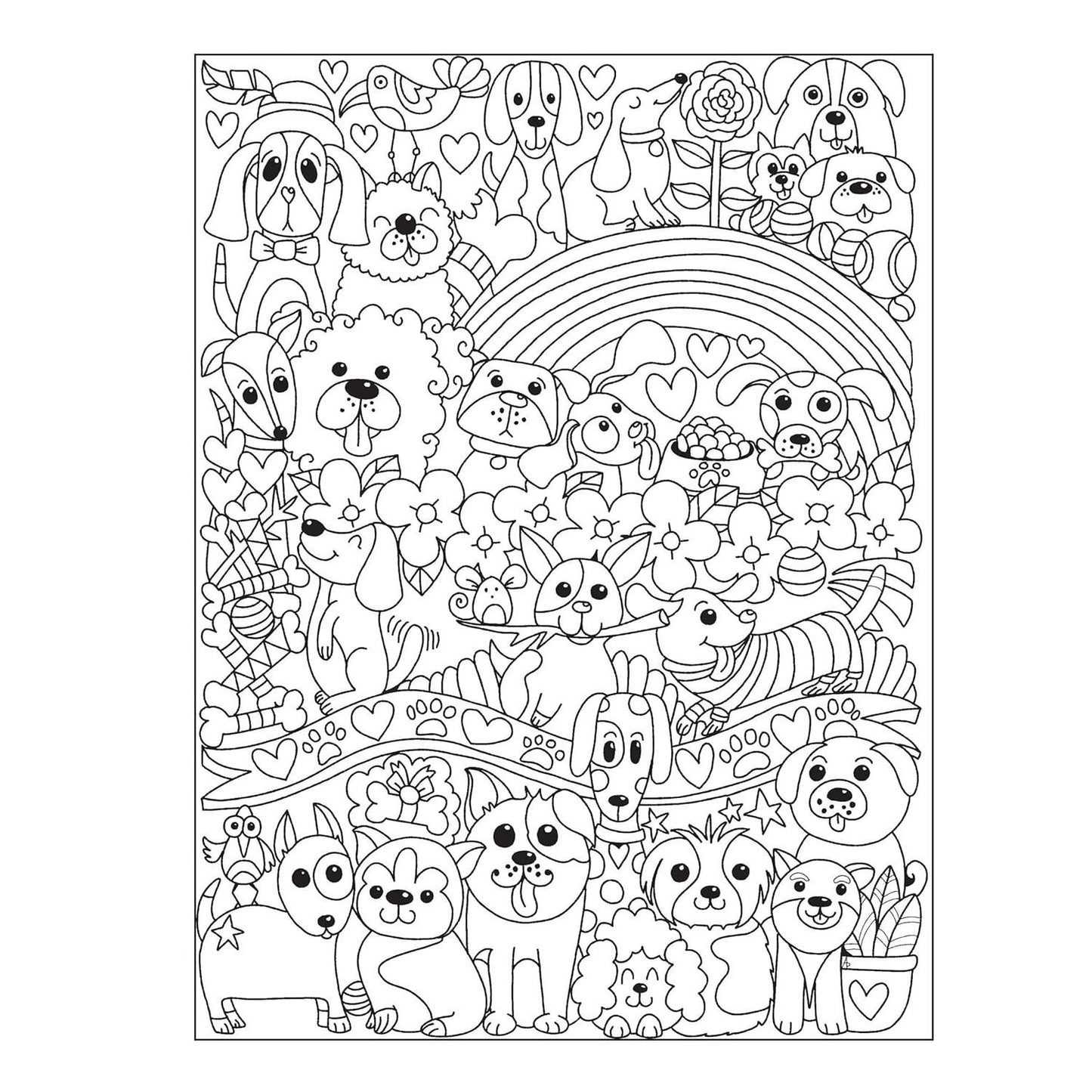 Creative Haven Adorable Dogs Coloring Book