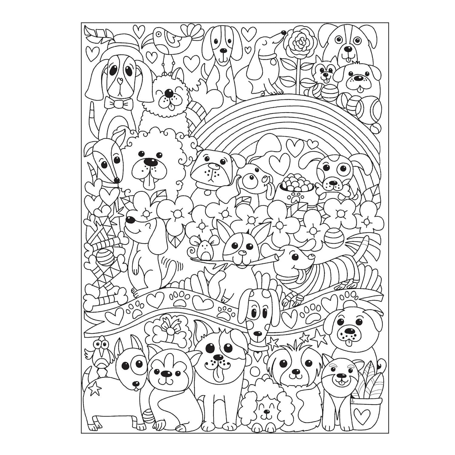 Creative Haven Adorable Dogs Coloring Book