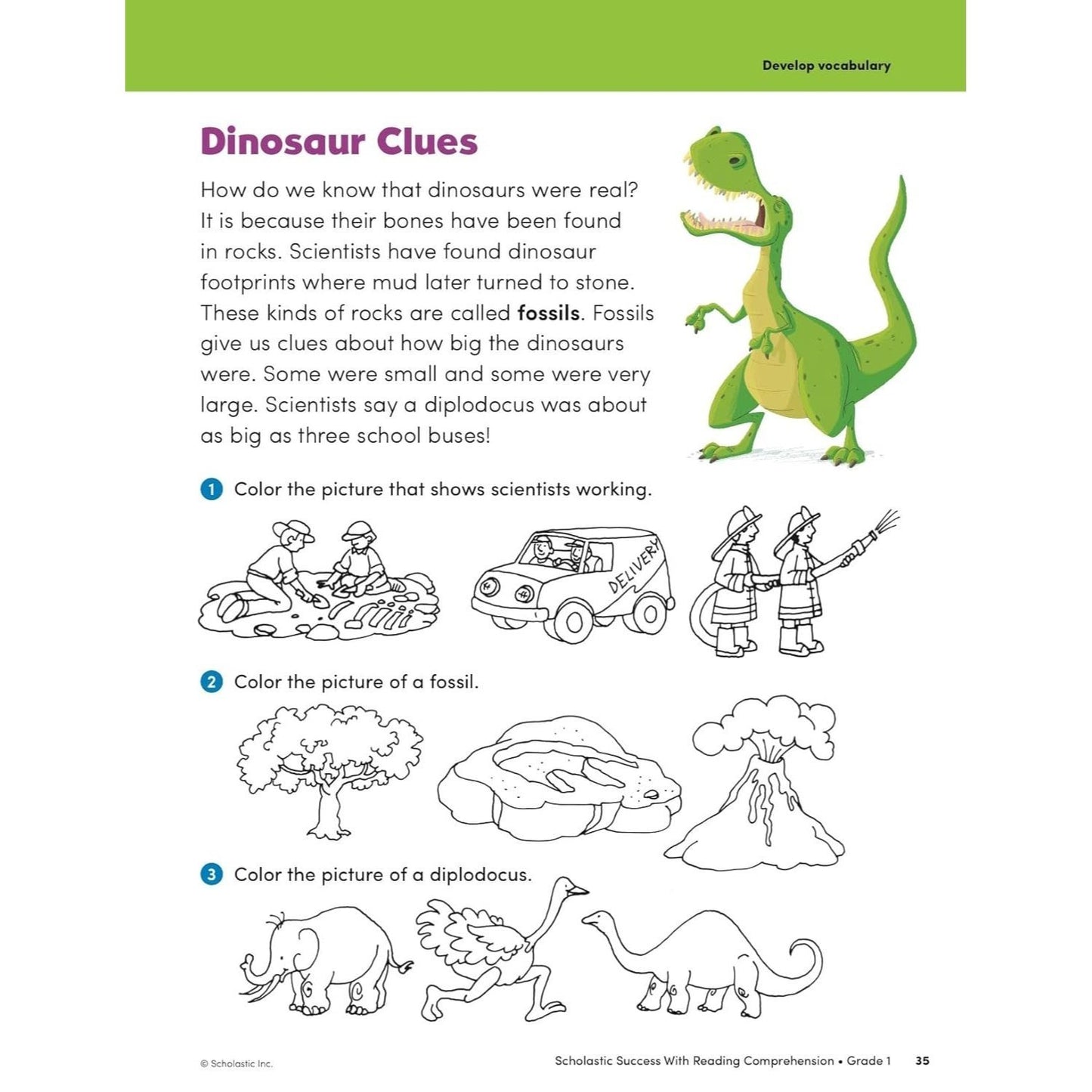 Scholastic Success with Reading Comprehension Grade 1 Workbook