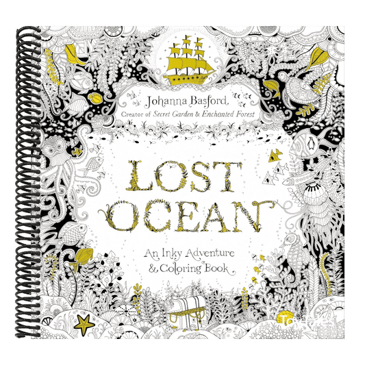 Lost Ocean: An Inky Adventure and Coloring Book for Adults (Spiral Bound)