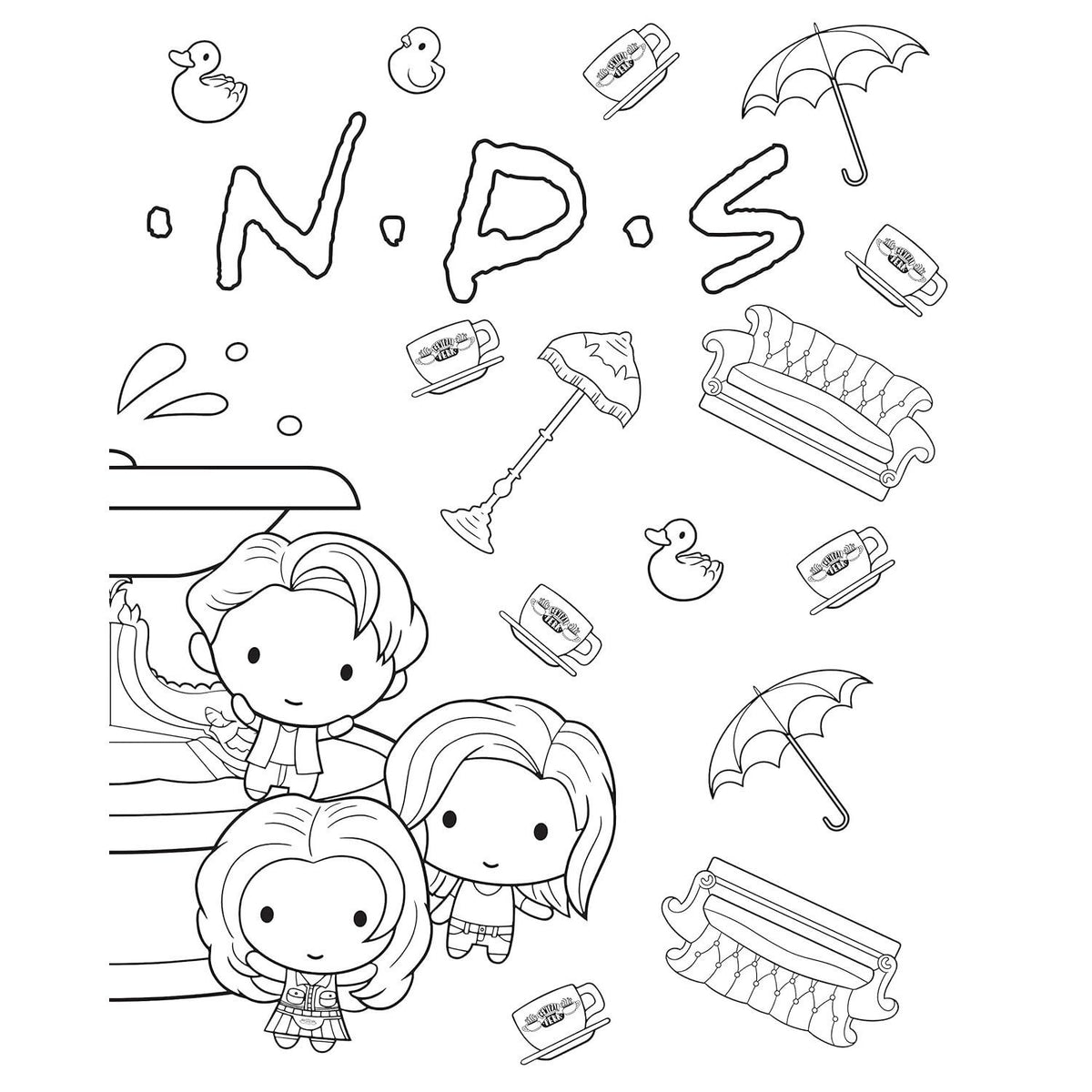 The Official Friends Coloring Book: The One with 100 Images to Color! (Spiral Bound)