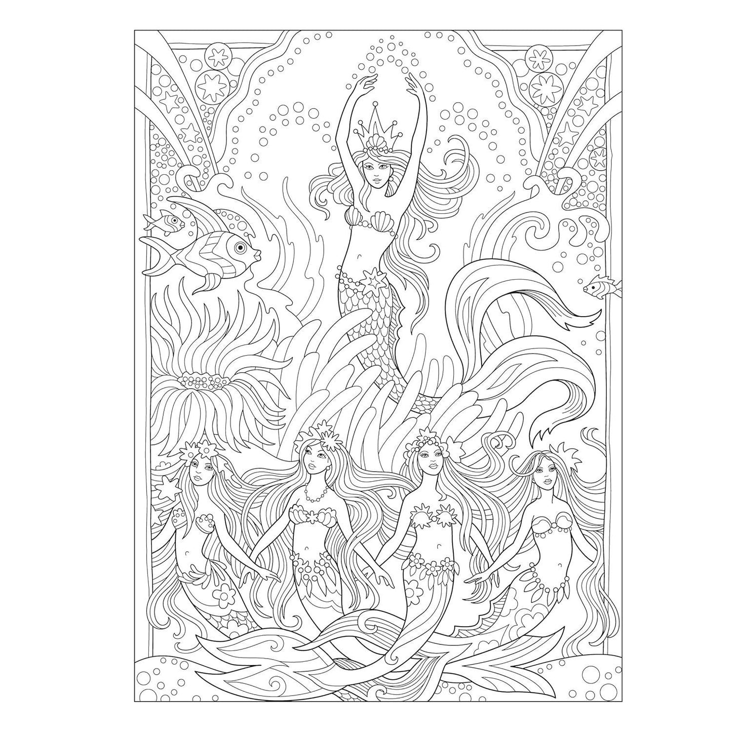 Creative Haven Magnificent Mermaids Coloring Book