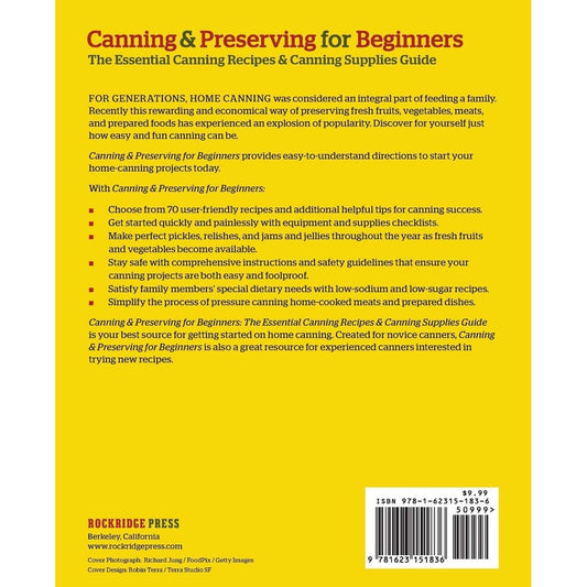 Canning and Preserving for Beginners: The Essential Canning Recipes and Canning Supplies Guide (Spiral Bound)