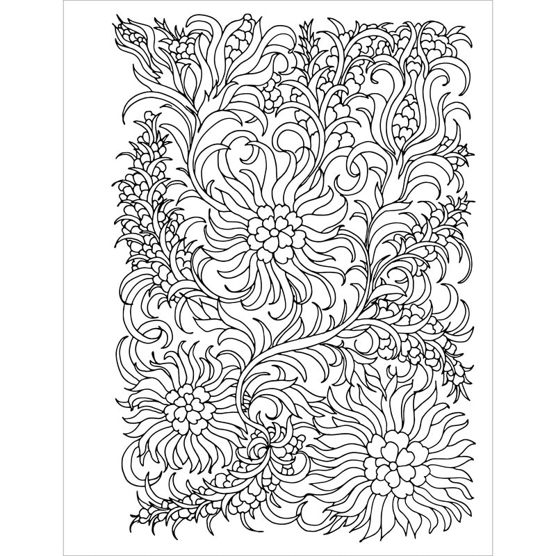 Stress Relief Flower Coloring Book for Adults: Beautiful and Relaxing Floral Designs, Arrangements, and Bouquets (Spiral Bound)