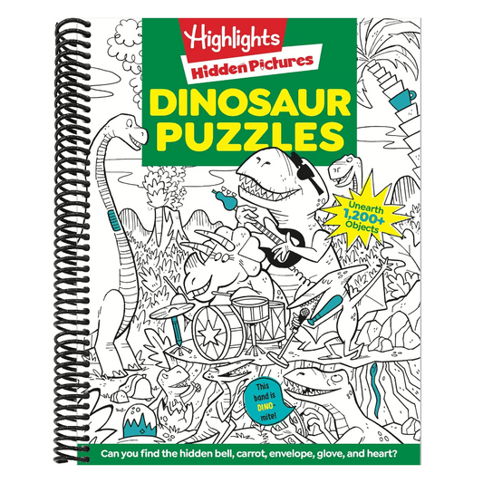 Dinosaur Puzzles: Roaring Fun Hidden Pictures Puzzles with T-Rex, Fossils and More for Kids Ages 6-12, Over 1,900 Hidden Objects for the Ultimate Dino (Spiral Bound)