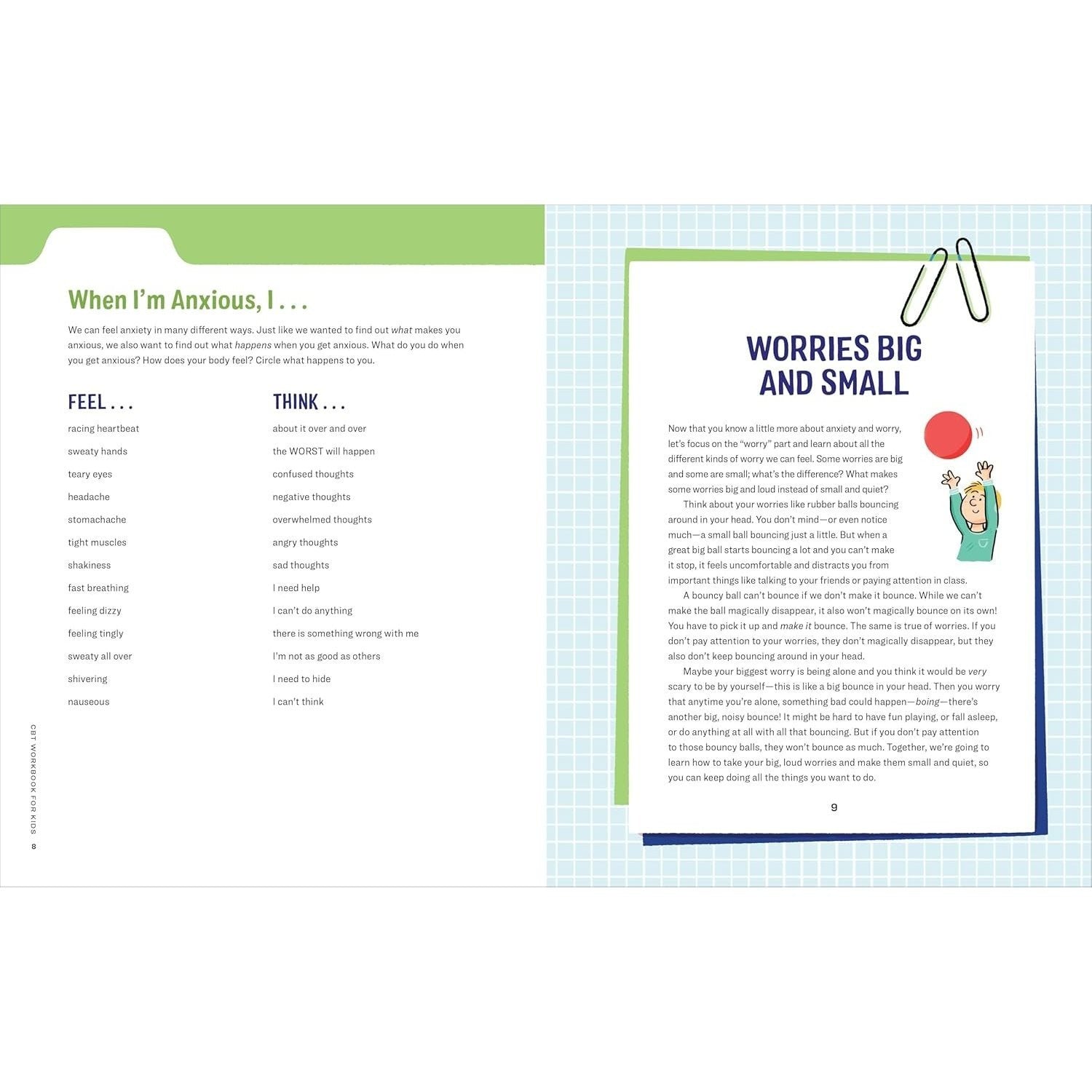 CBT Workbook for Kids: 40+ Fun Exercises and Activities to Help Children Overcome Anxiety & Face Their Fears at Home, at School, and Out in the World (Health and Wellness Workbooks for Kids) (Spiral Bound)