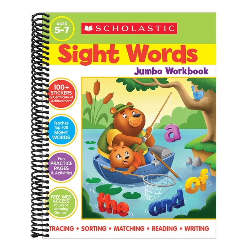 Scholastic Sight Words Jumbo Workbook (Spiral Bound)
