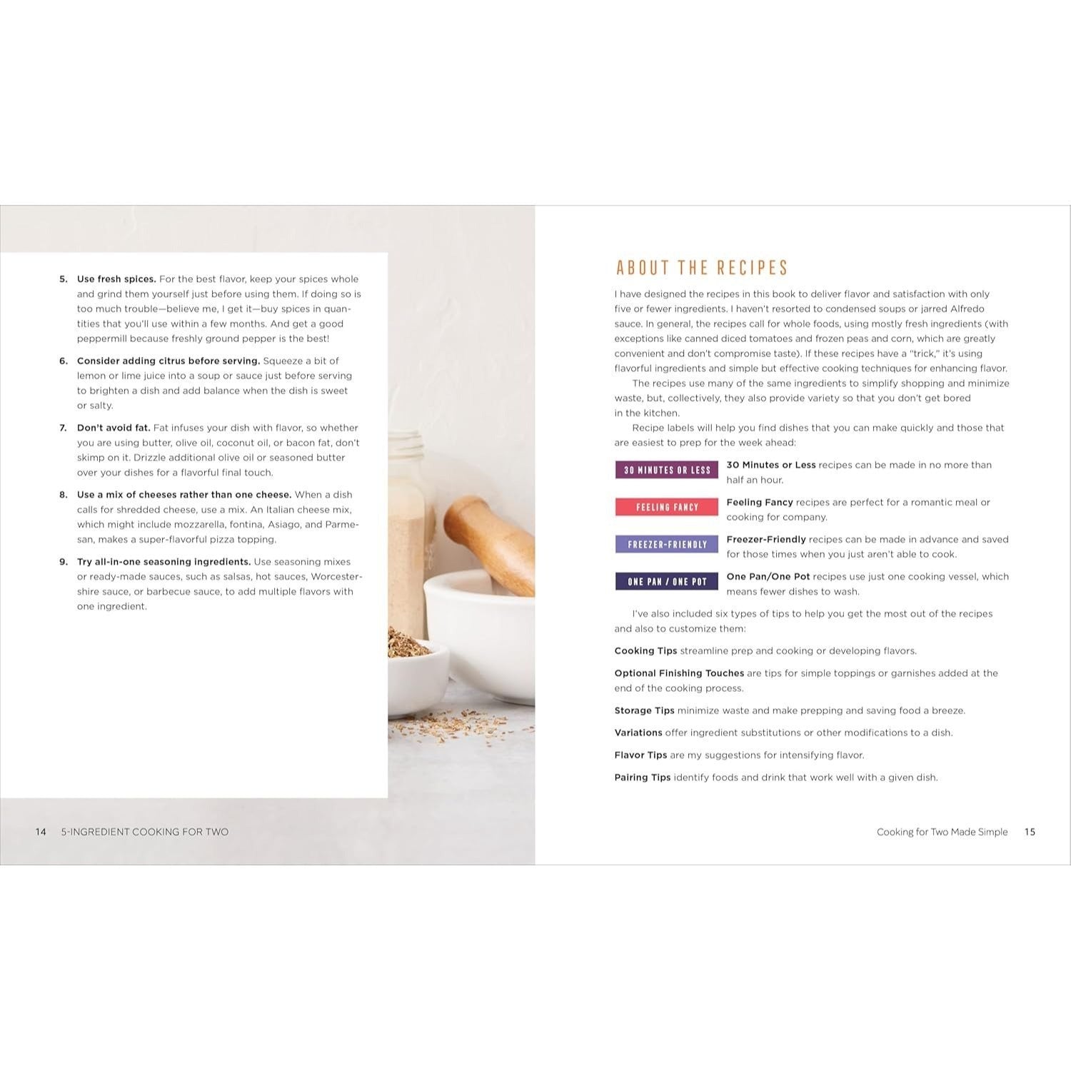5-Ingredient Cooking for Two: 100+ Recipes Portioned for Pairs (Spiral Bound)