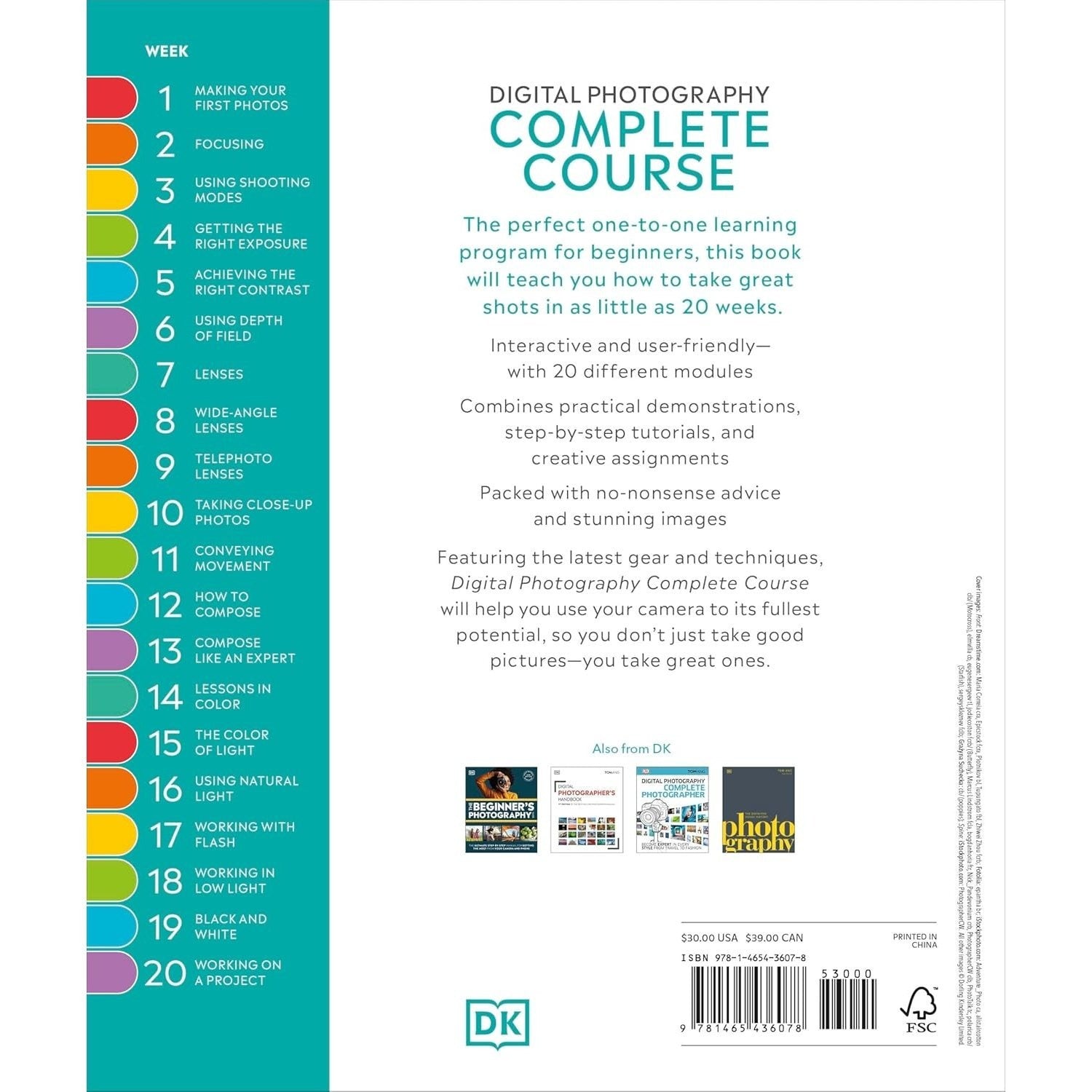 Digital Photography Complete Course: Learn Everything You Need to Know in 20 Weeks (Reissue) (DK Complete Courses) (Spiral Bound)