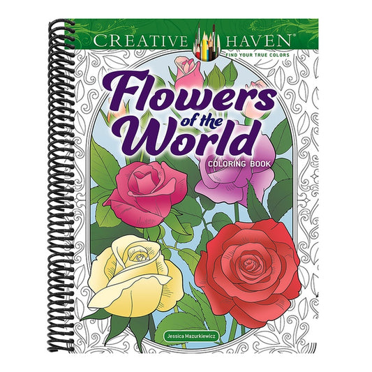 Creative Haven Flowers of the World Coloring Book