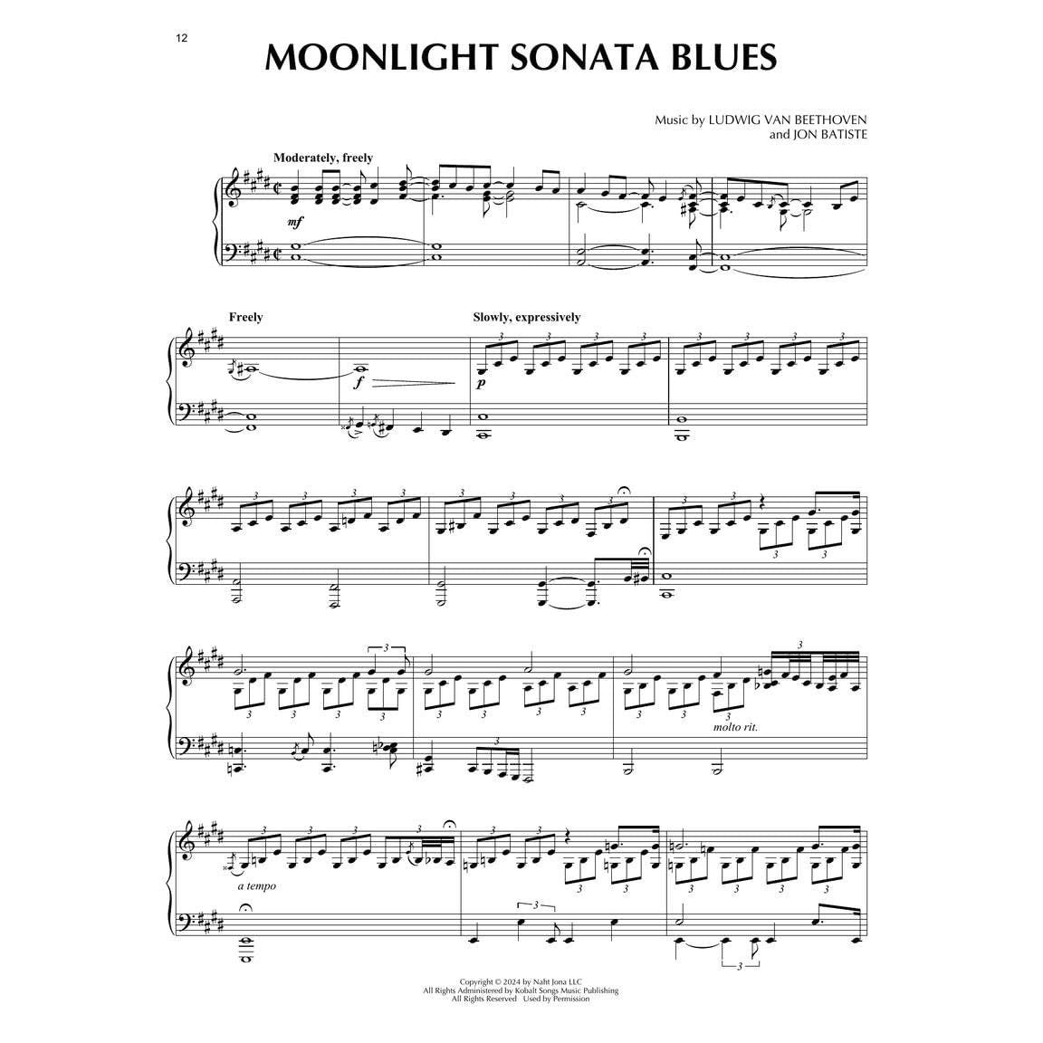 Jon Batiste - Beethoven Blues: Batiste Piano Series, Vol. 1 Piano Solo Matching Folio