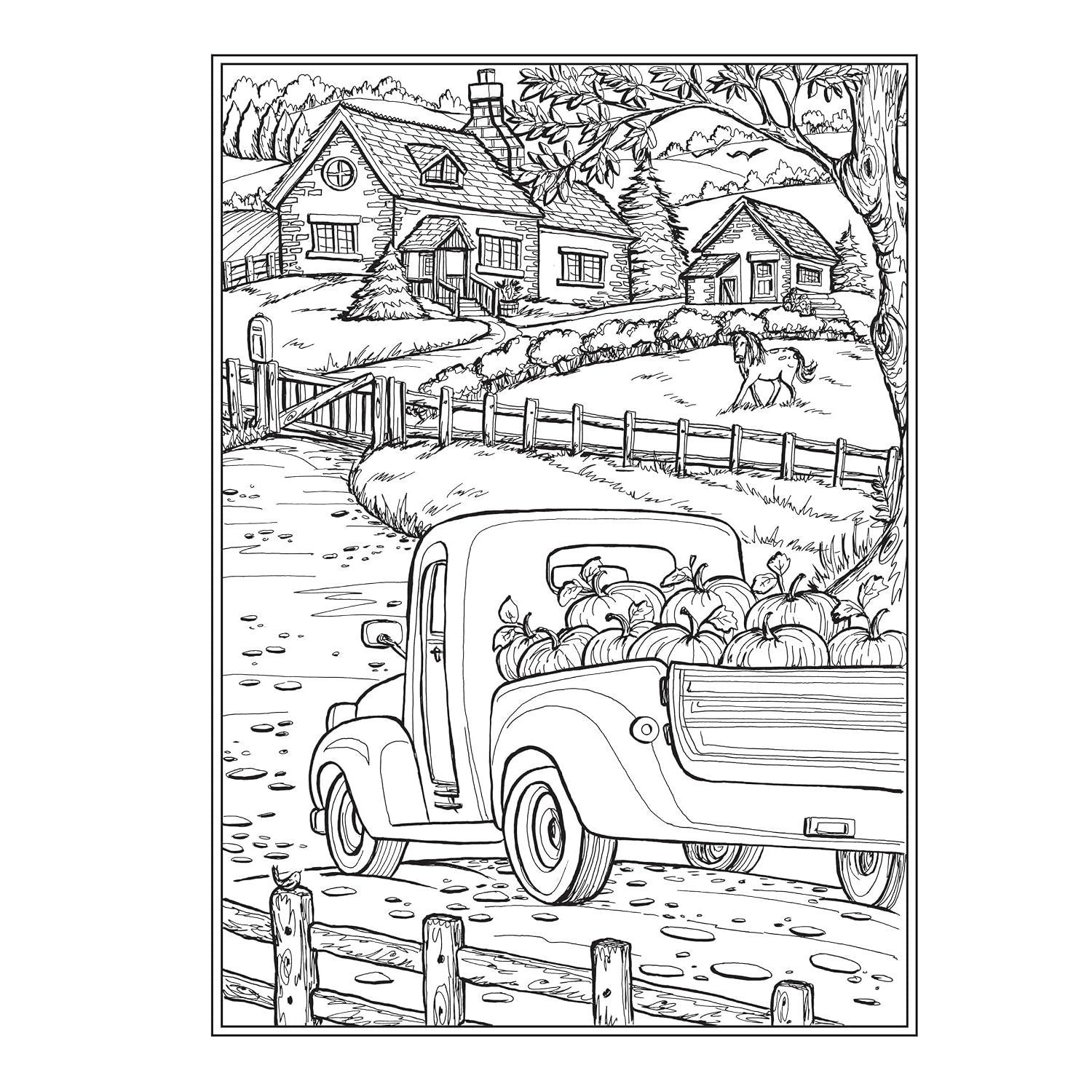 Creative Haven Country Farm Scenes Coloring Book