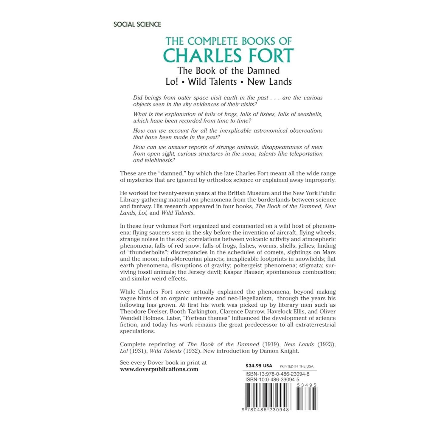 The Complete Books of Charles Fort: The Book of the Damned, Lo!, Wild Talents, New Lands