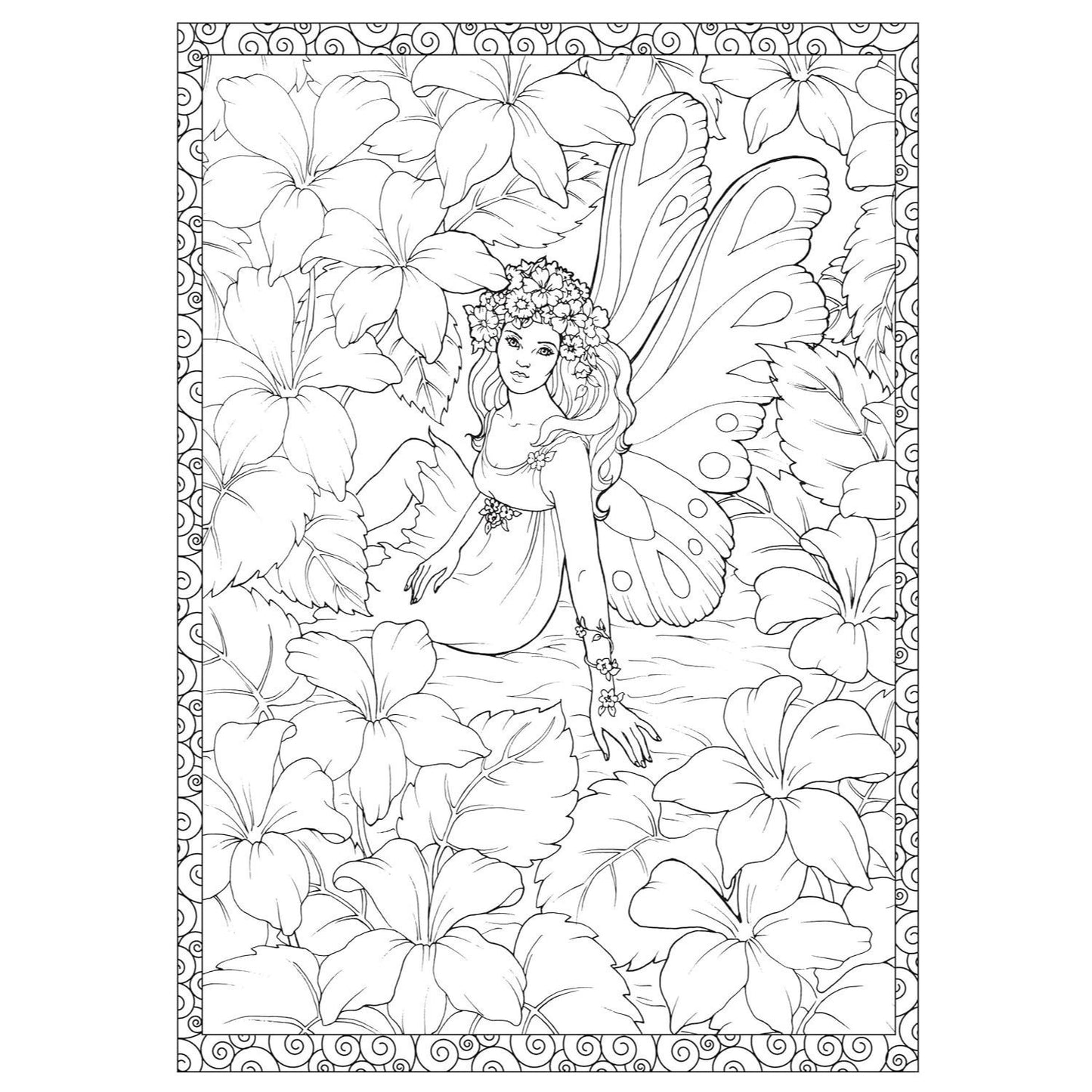 Creative Haven Enchanted Fairies Coloring Book