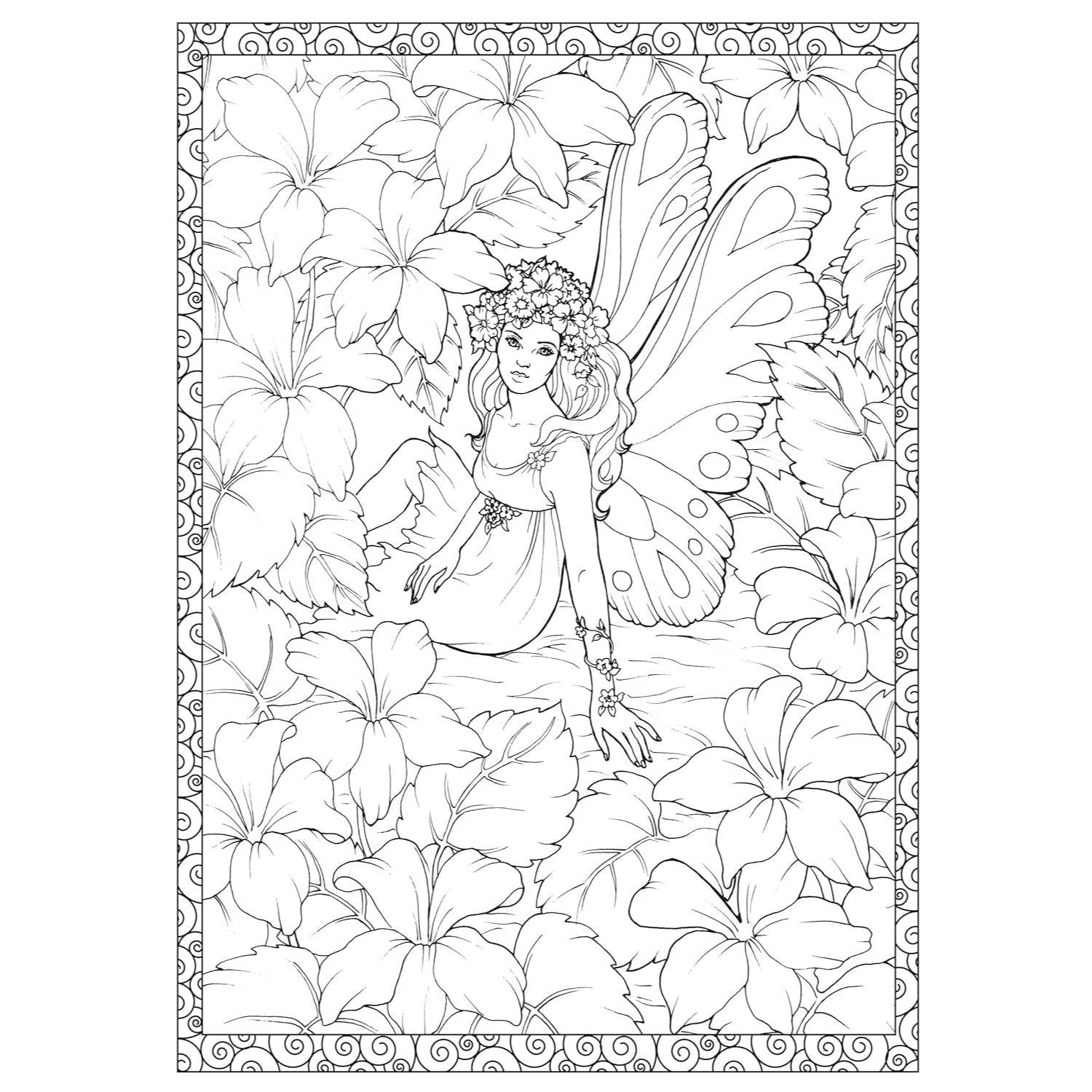 Creative Haven Enchanted Fairies Coloring Book