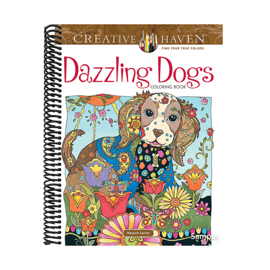 Creative Haven Dazzling Dogs Coloring Book (Spiral Bound)