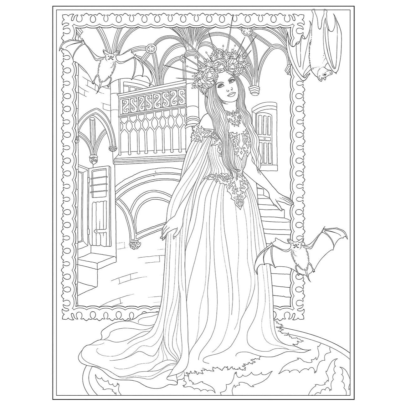 Creative Haven Gothic Fantasy Coloring Book