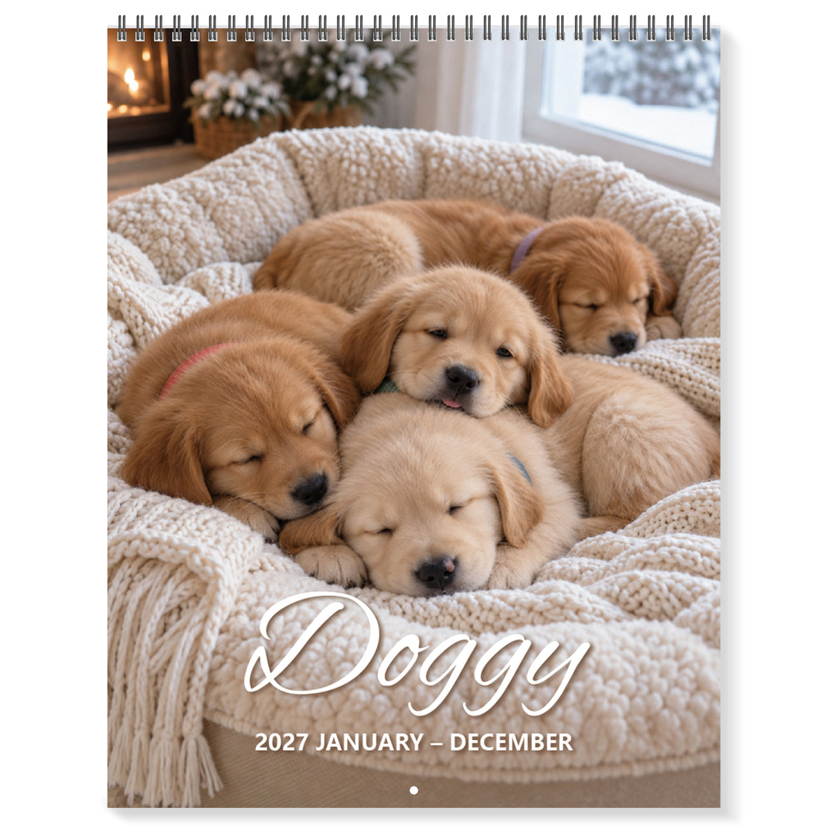 MUKAWA 2027 Dog Wall Calendar, 12 Months of Cute Puppy Scenes