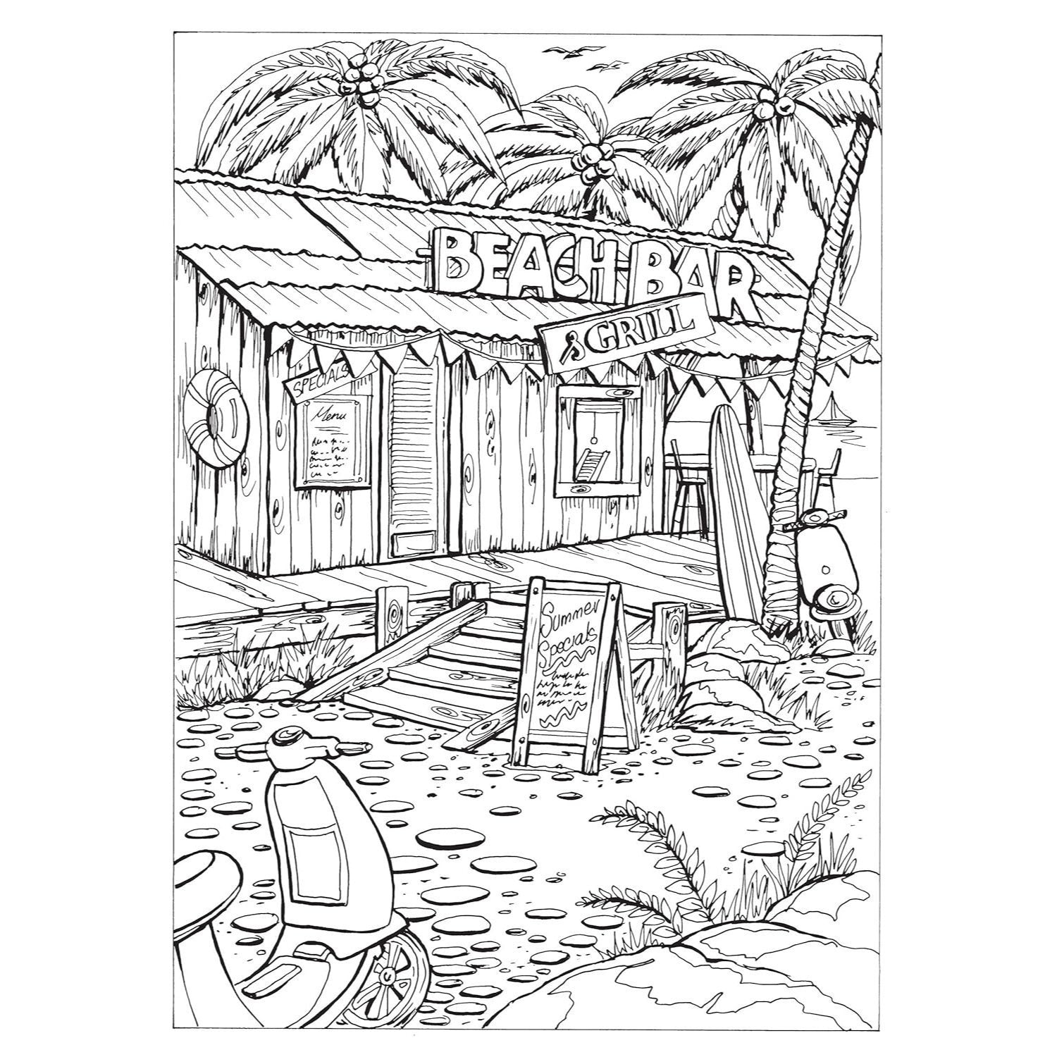 Creative Haven Summer Scenes Coloring Book
