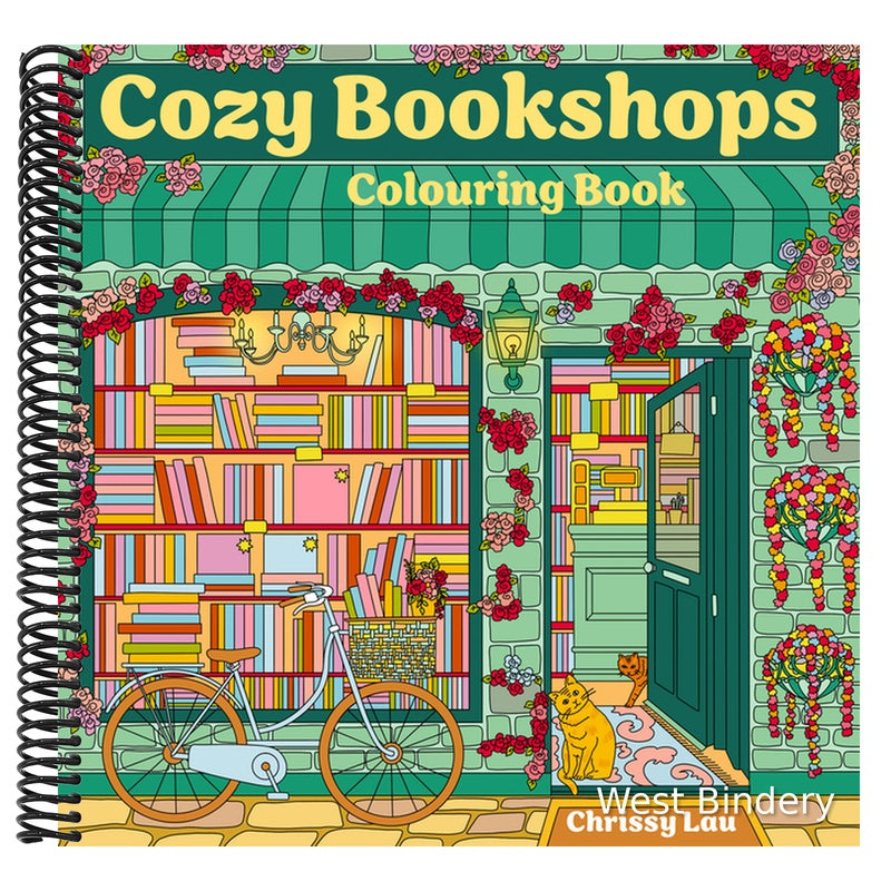 Cozy Bookshops: Colouring Book