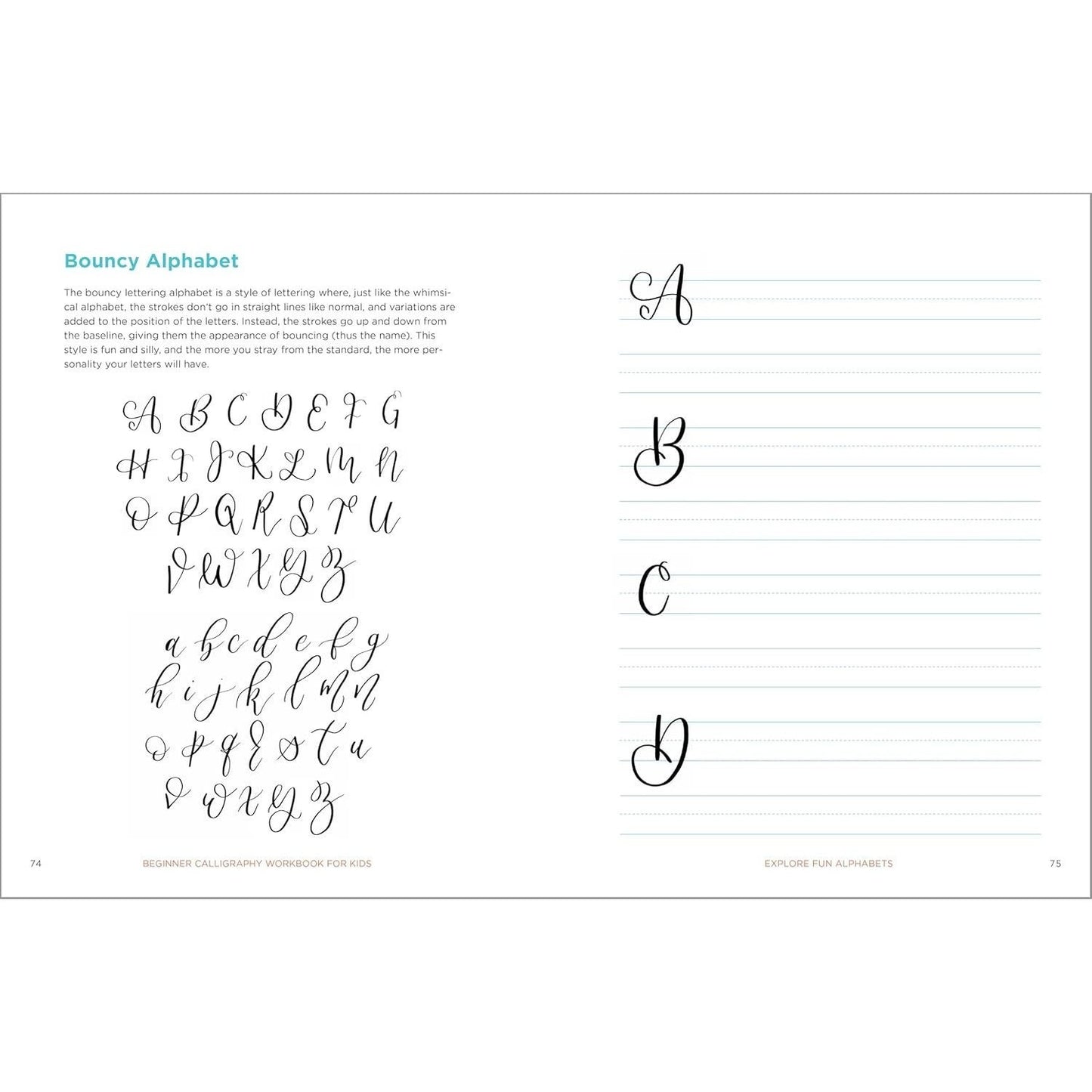 Beginner Calligraphy Workbook for Kids: Easy, Step-By-Step Practice