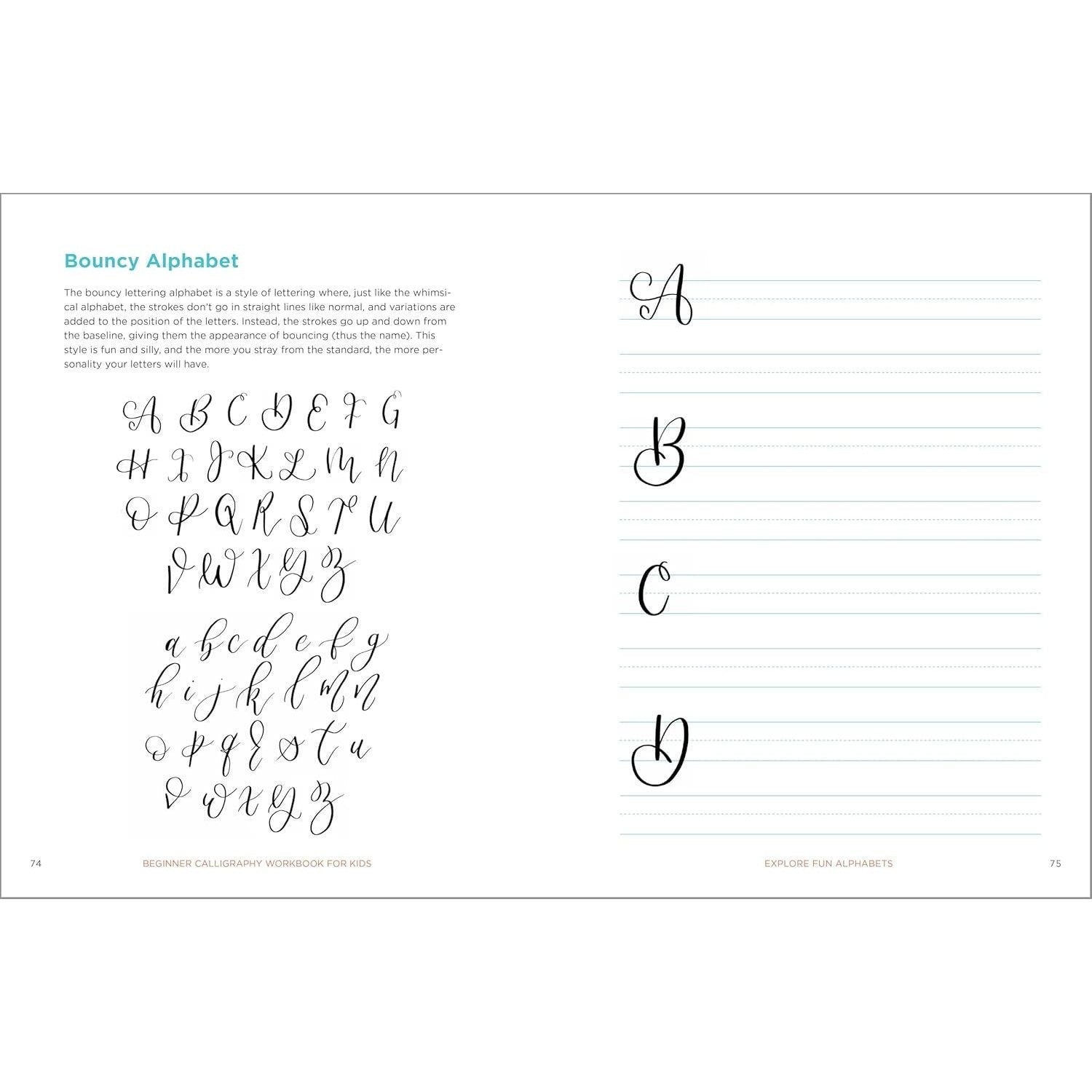 Beginner Calligraphy Workbook for Kids: Easy, Step-By-Step Practice