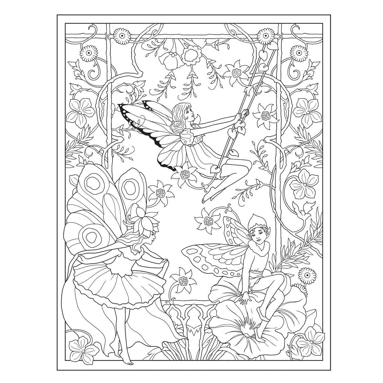 Creative Haven Fairy Gardens Coloring Book