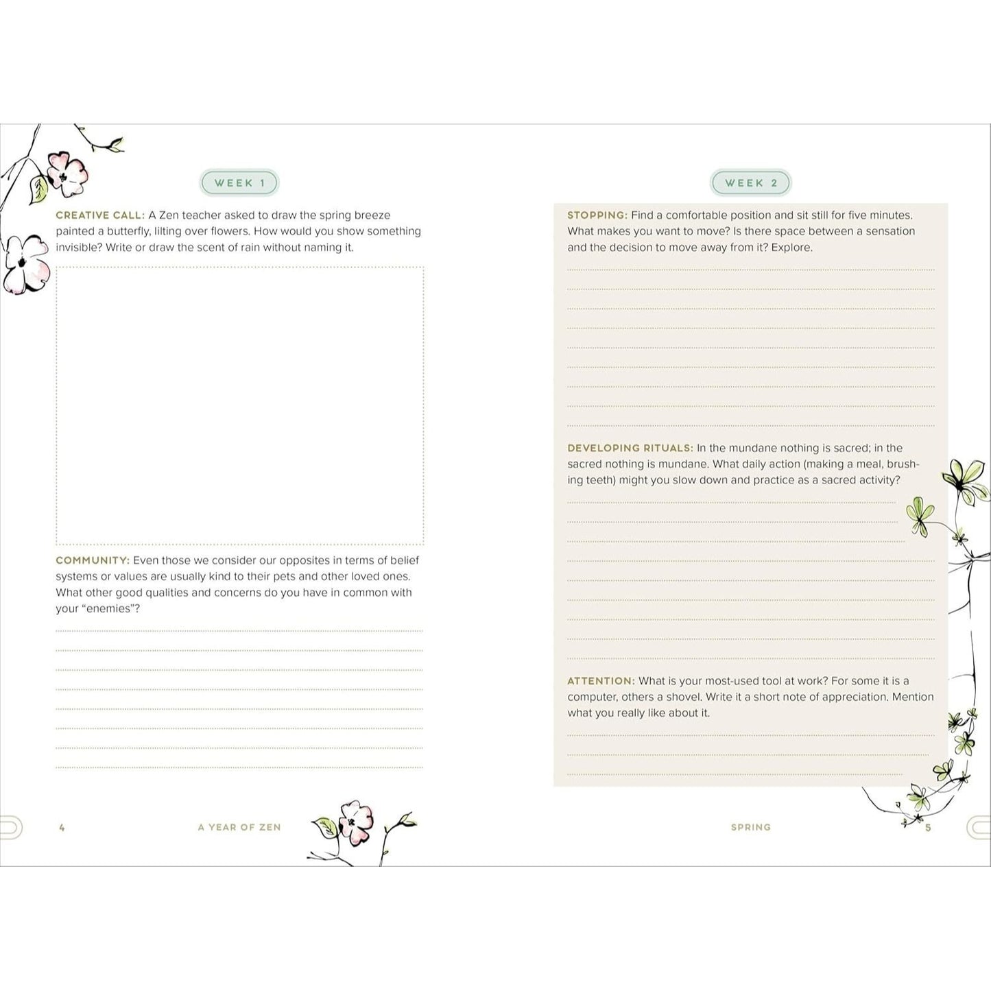 A Year of Zen: A 52-Week Guided Journal (Spiral Bound)