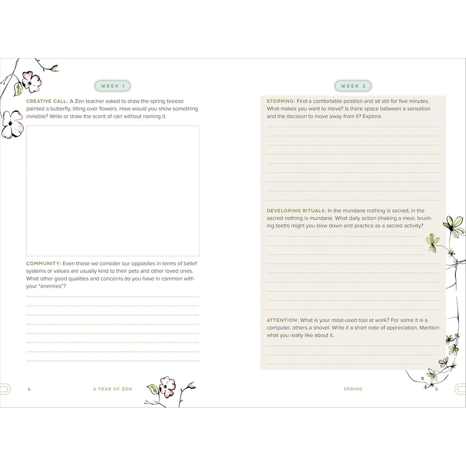 A Year of Zen: A 52-Week Guided Journal (Spiral Bound)