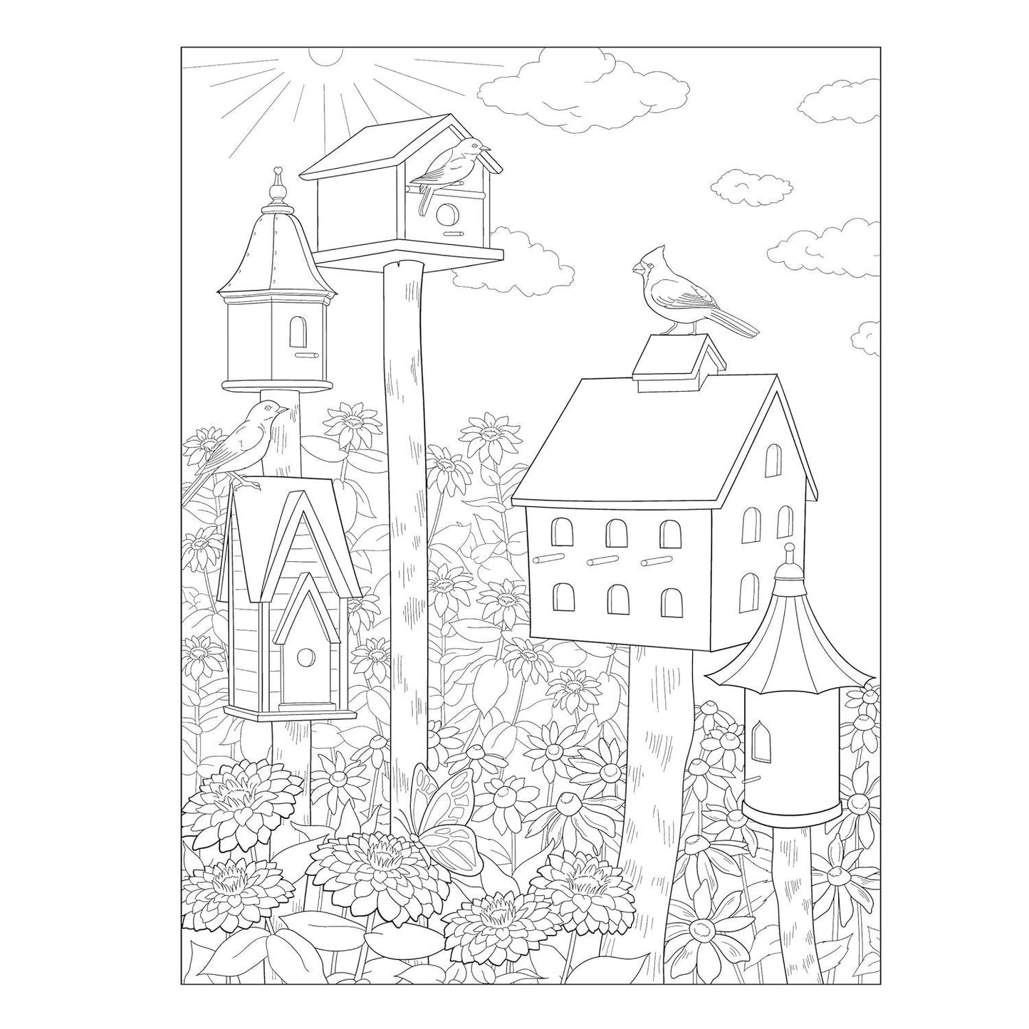 Creative Haven Gorgeous Gardens Coloring Book