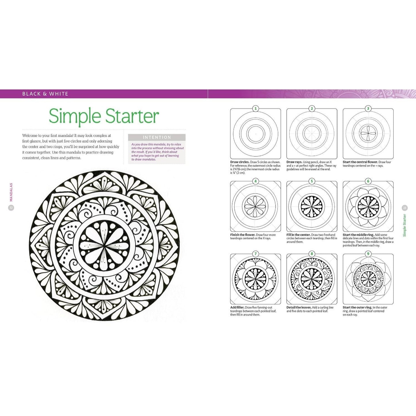 A Bright & Beautiful Guide to Drawing Mandalas: 30 Step-By-Step Tutorials to Unlock the Meditative Magic of Drawing Repeat Patterns