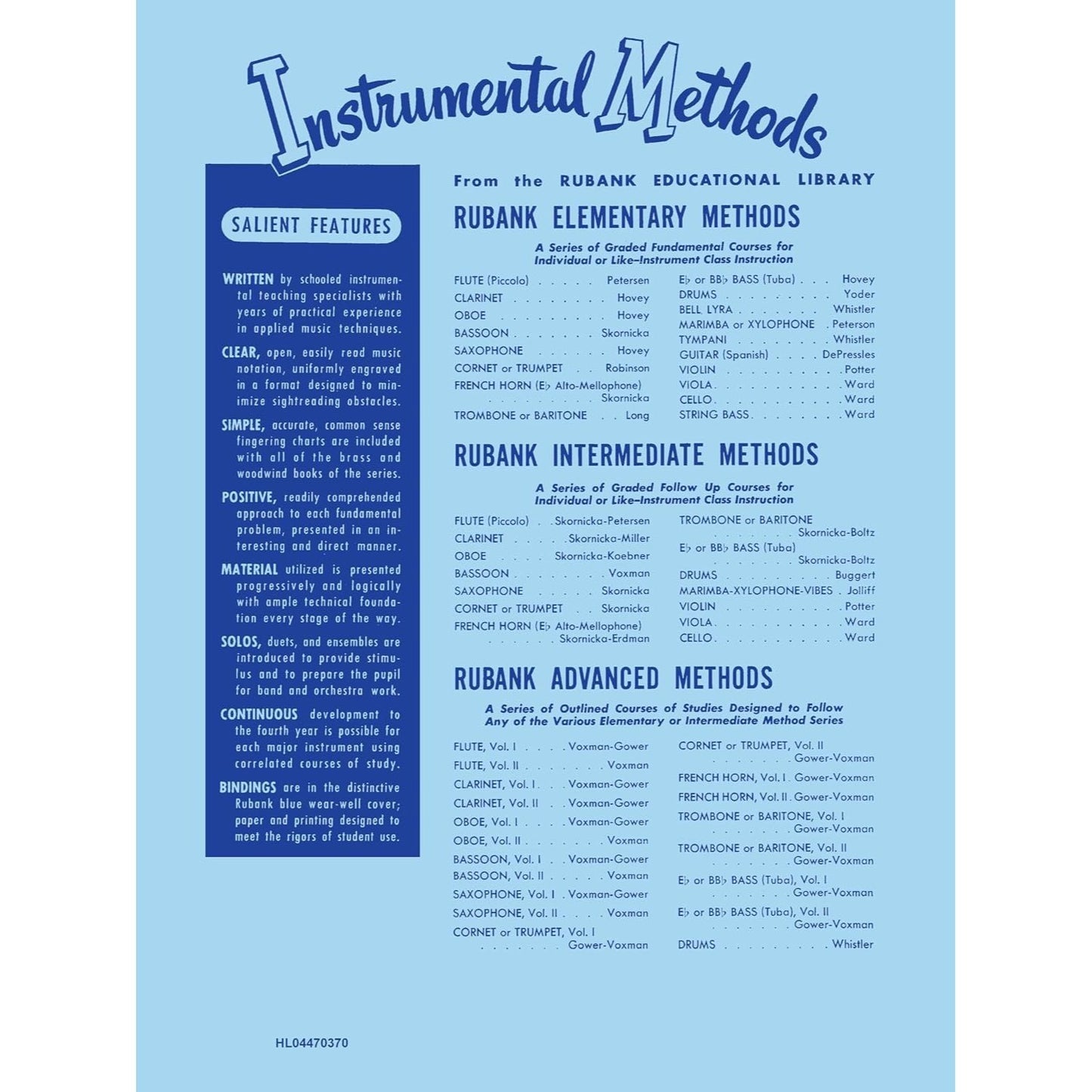 Rubank Advanced Method - Saxophone Vol. 1 (Rubank Educational Library 93) - Saxophone Music Book F