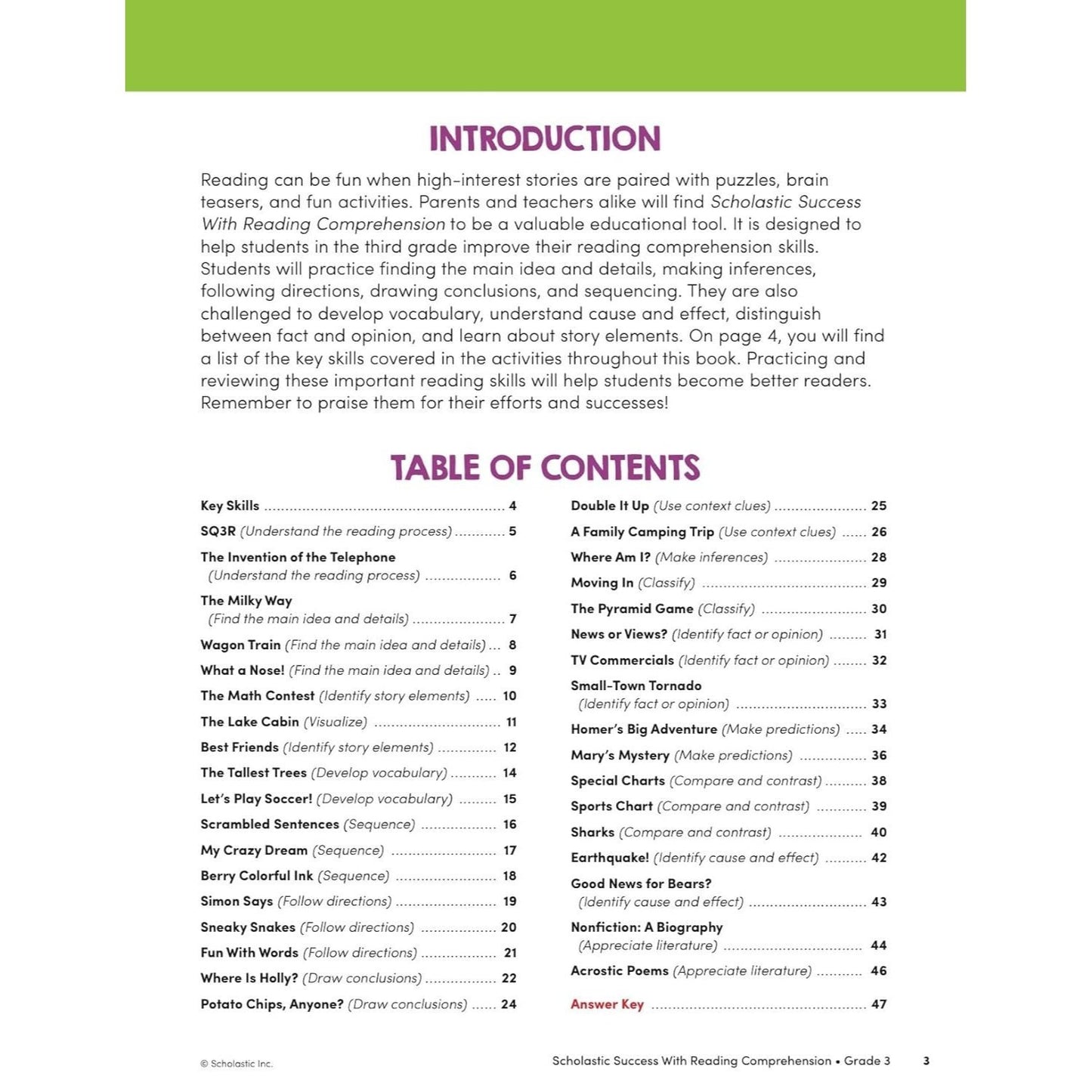 Scholastic Success with Reading Comprehension Grade 3 Workbook