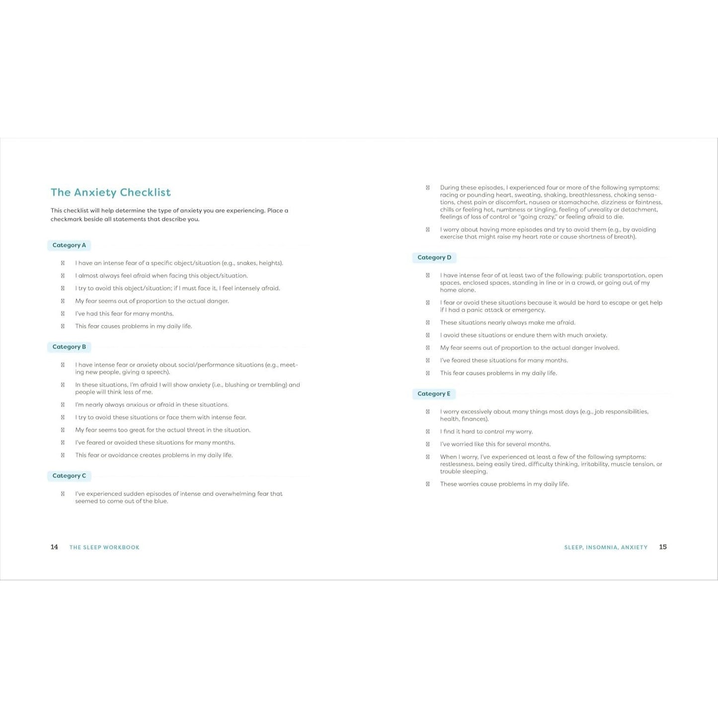 The Sleep Workbook: Easy Strategies to Break the Anxiety-Insomnia Cycle
