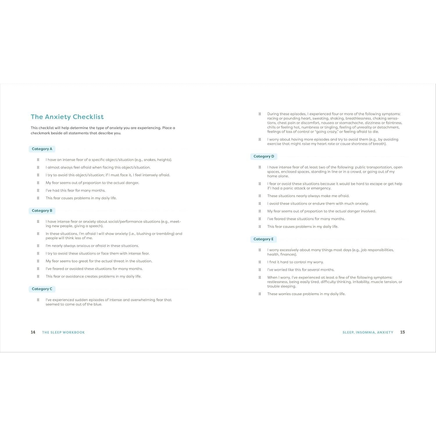 The Sleep Workbook: Easy Strategies to Break the Anxiety-Insomnia Cycle