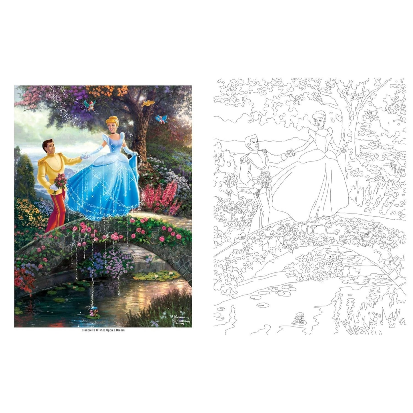 Disney Dreams Collection Thomas Kinkade Studios Coloring Book (Spiral Bound)