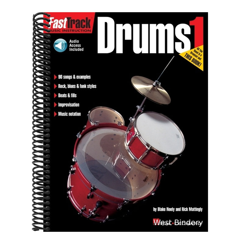 Fasttrack Drums Method Book 1 Beginner Drum Lessons Songbook with Online Audio Hal Leonard Drum Sheet Music Book Learn to Play Drums with Play-Along T
