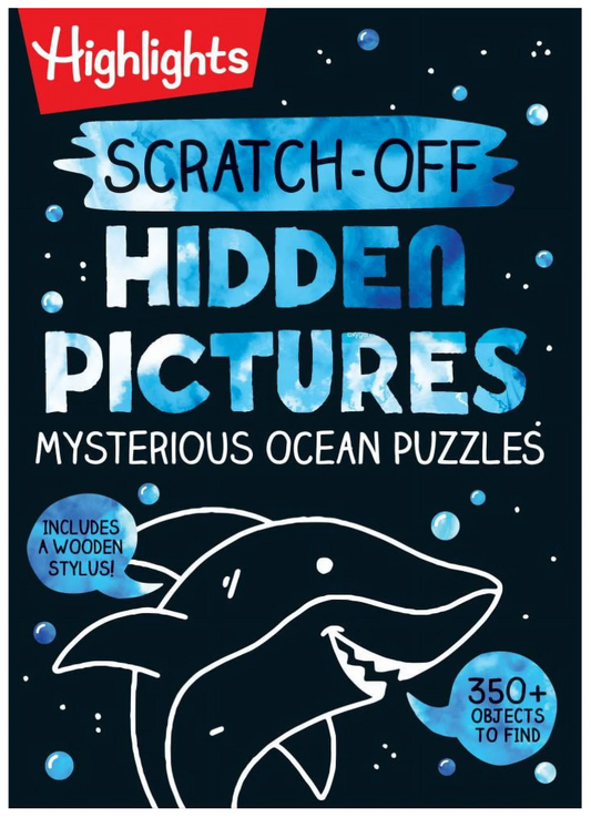 HIGHLIGHTS: Scratch-Off Hidden Pictures Mysterious Ocean Puzzles, 64 pages (Paperback)