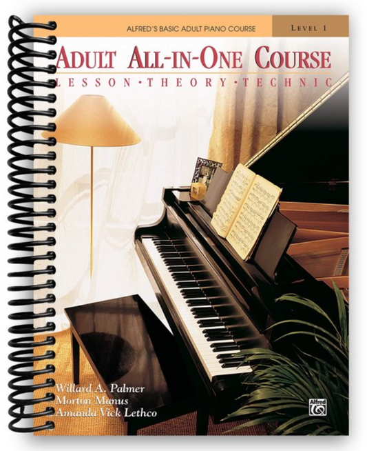 Alfred's Basic Adult All-In-One Piano Course : Lesson, Theory, Technic (Spiral Bound)