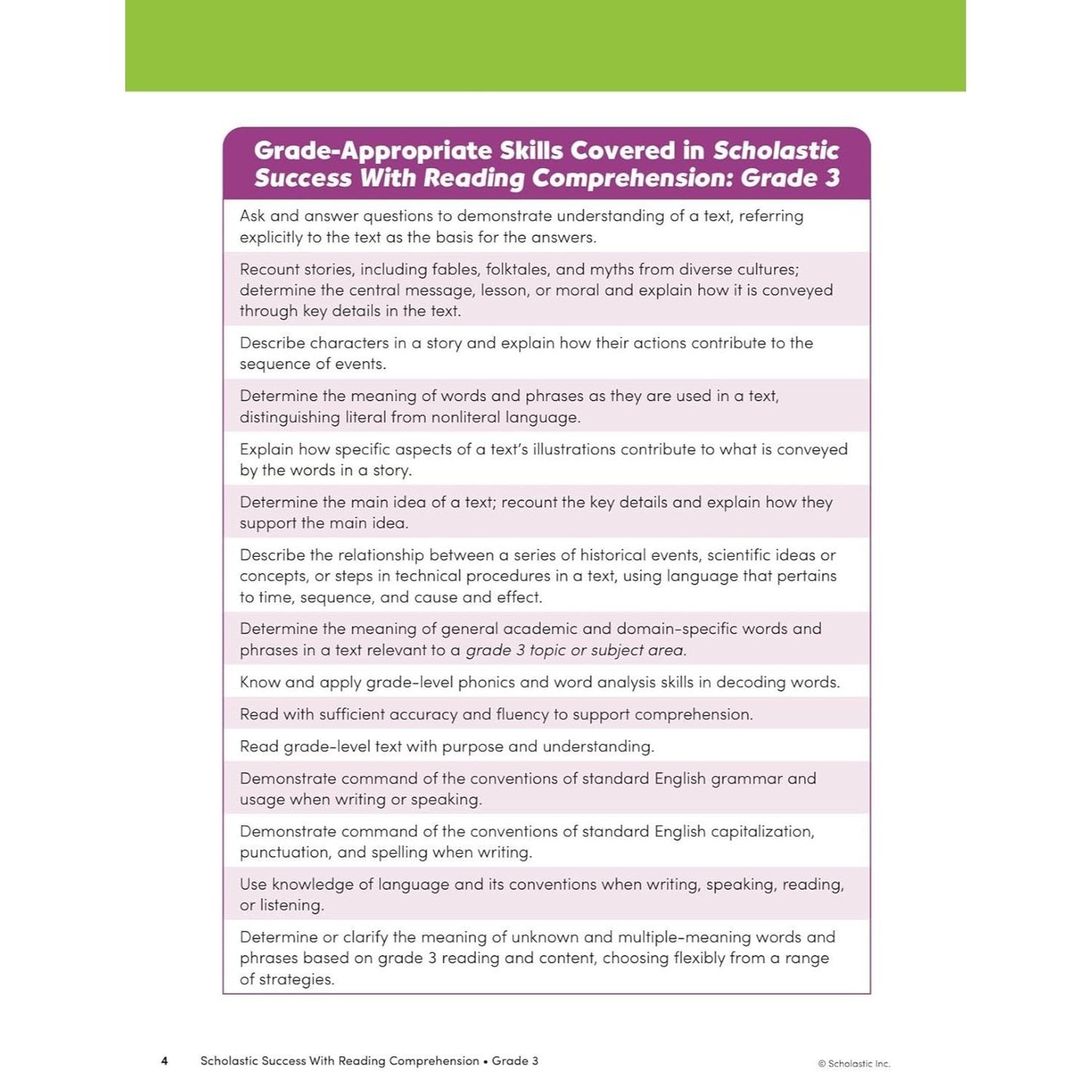 Scholastic Success with Reading Comprehension Grade 3 Workbook