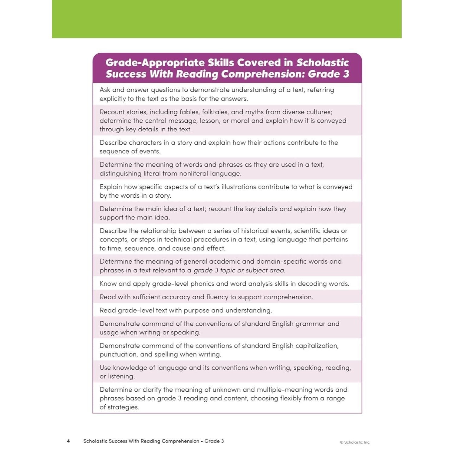 Scholastic Success with Reading Comprehension Grade 3 Workbook