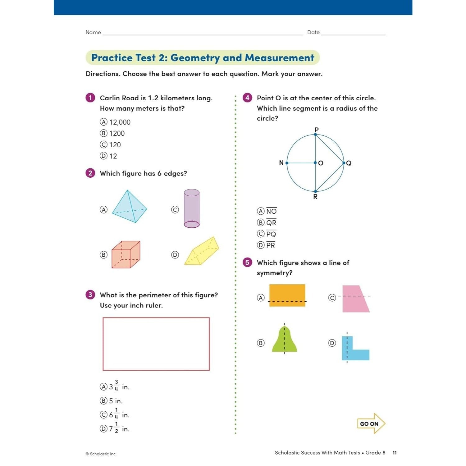 Scholastic Success with Math Tests Grade 6 Workbook