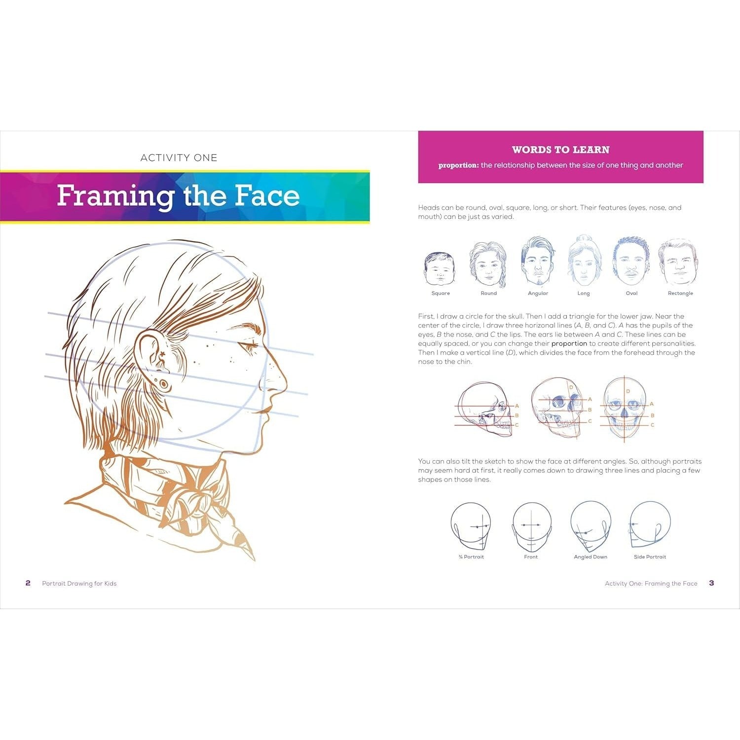 Portrait Drawing for Kids: A Step-By-Step Guide to Drawing Faces (Drawing Books for Kids Ages 9 to 12) (Spiral Bound)