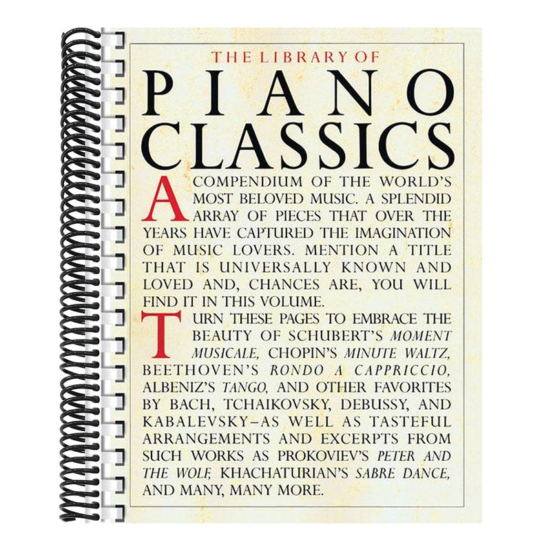The Library of Piano Classics - Piano Sheet Music Book - Classical Piano Book