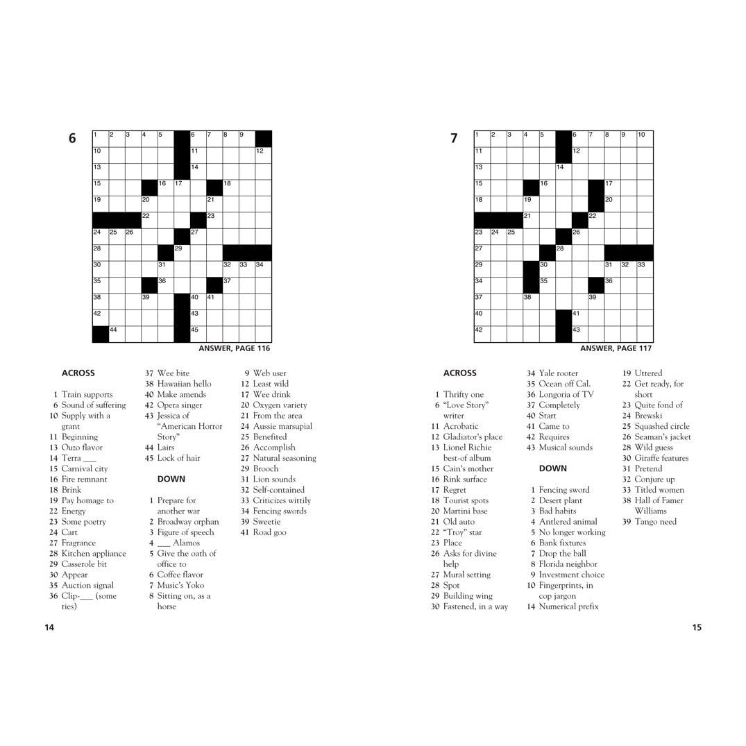 100 Park Bench Crosswords