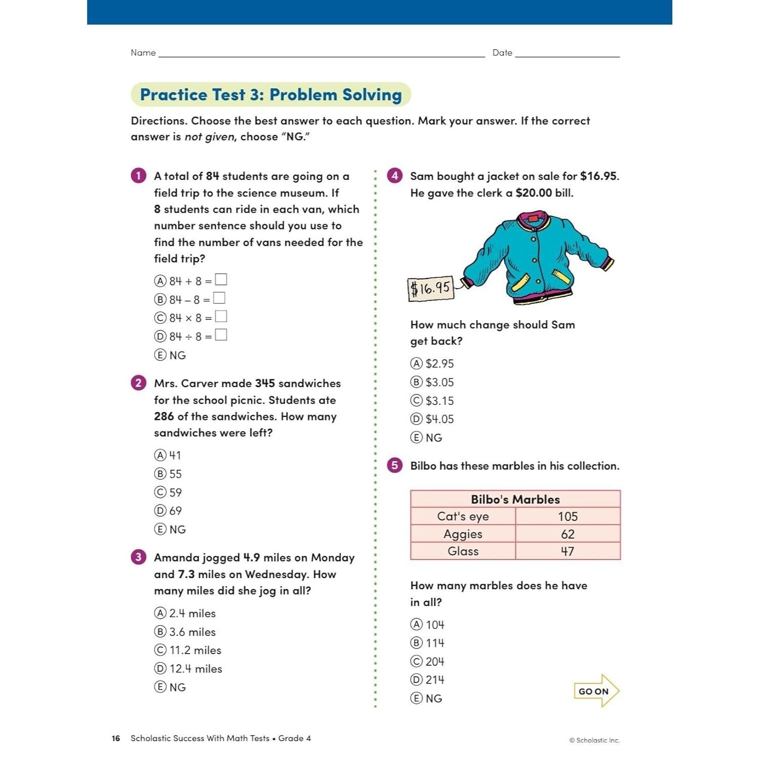 Scholastic Success with Math Tests Grade 4 Workbook (Spiral Bound)
