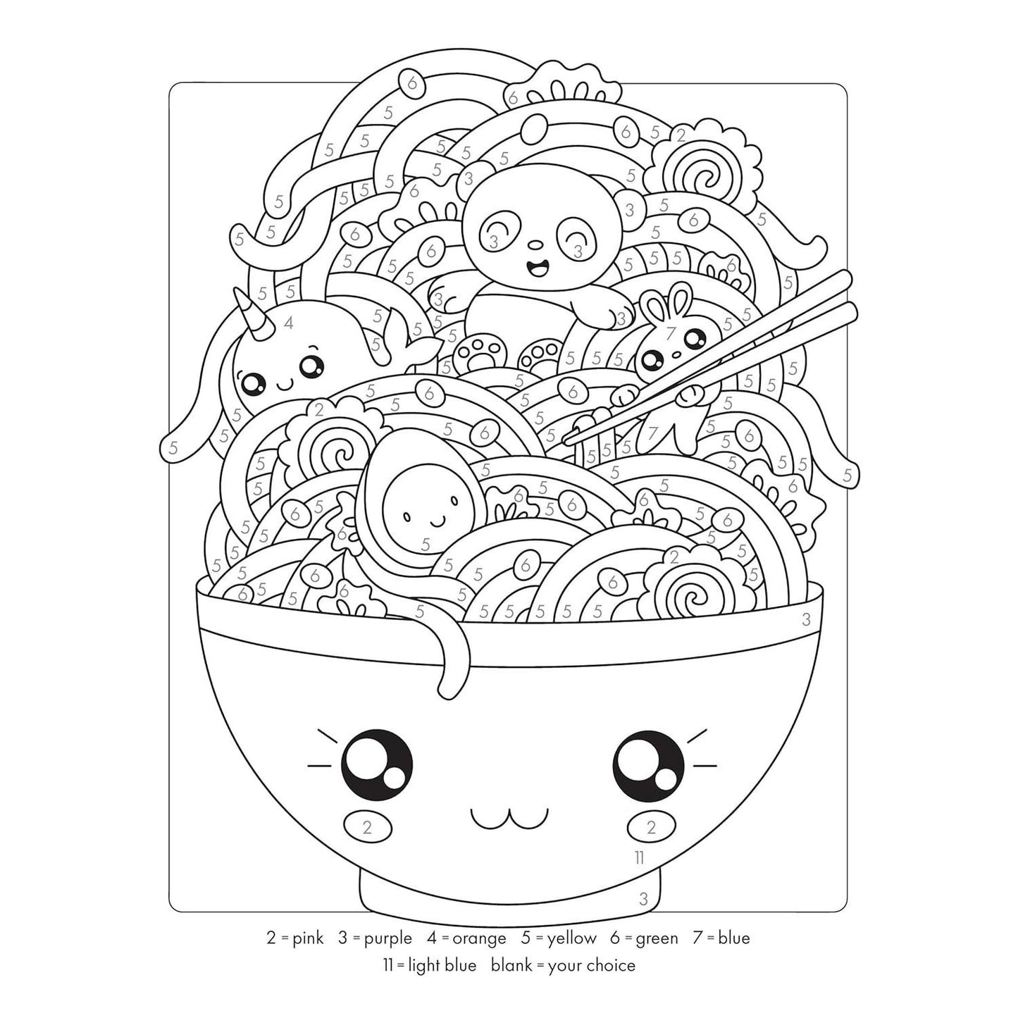 Cute Kawaii Color by Number