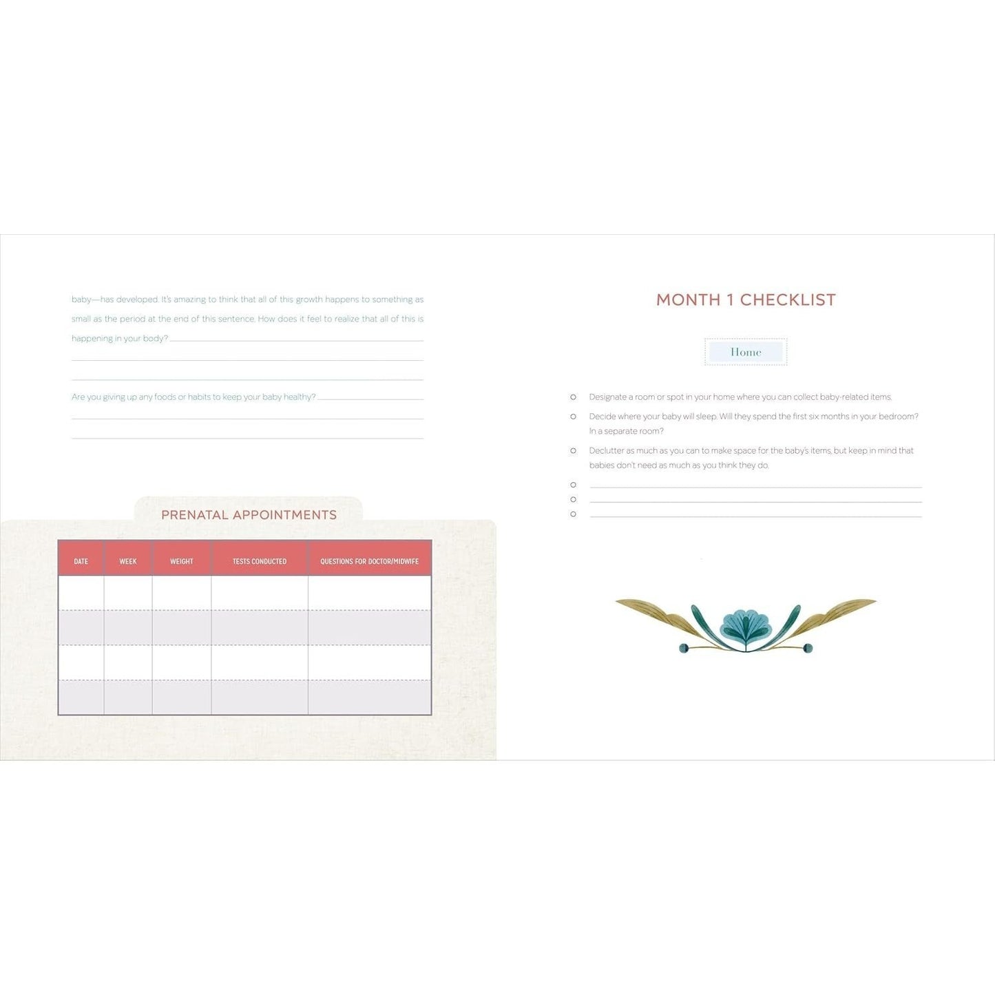 The First-Time Mom's Pregnancy Journal: Monthly Checklists, Activities, & Journal Prompts (Spiral Bound)
